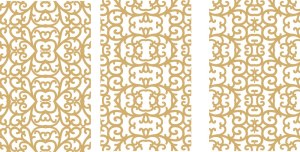 Set of Decorative Vintage Gold Floral Patterns Free Vector