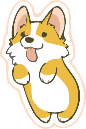 Cute Cartoon Corgi Dog with Tongue Out Vector Free Vector