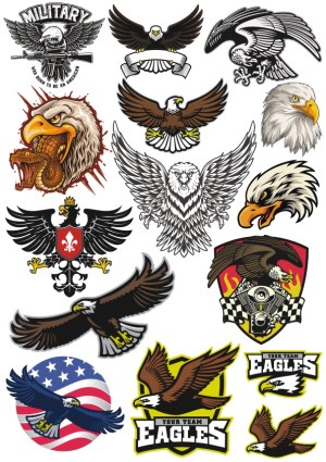 Collection of Eagle and Bald Eagle Vector Illustrations and Logos Free Vector