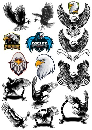 Eagle Mascot and Sports Logo Vector Collection Free Vector