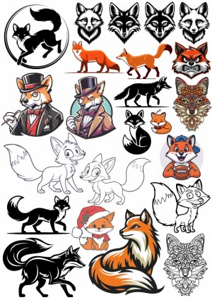 Assorted Fox Mascots and Illustrations Collection Free Vector
