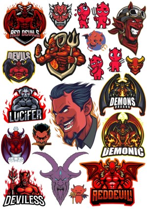 Collection of Red Devil and Demon Vector Mascots and Logos Free Vector