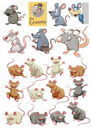 Cartoon Rat and Mouse Characters Collection Free Vector
