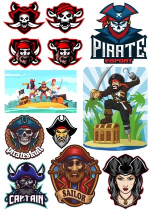 Pirate-Themed Vector Illustrations and Logos Free Vector