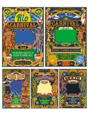 Brazil Rio Carnival and Samba Show Invitation Vector Posters Free Vector
