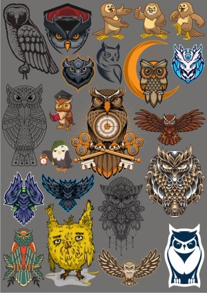 Collection of Diverse Owl Vector Illustrations Free Vector