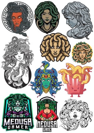Medusa Head Illustrations and Gamer Logo Vectors Free Vector