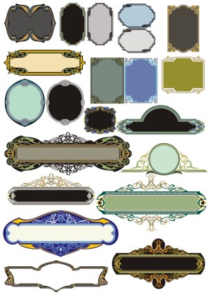 Collection of Decorative Vintage-Style Vector Frames and Labels Free Vector