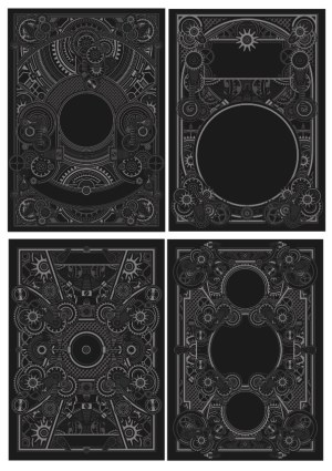 Steampunk Mechanical Gears Decorative Frames Set Free Vector
