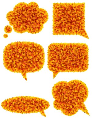 Autumn Leaf Speech Bubbles Vector Set Free Vector