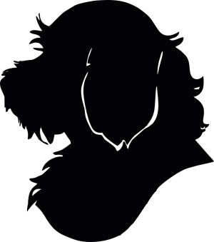Silhouette of a Long-Haired Dog in Profile Free Vector