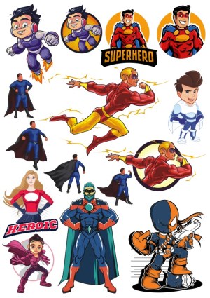 Collection of Cartoon and Comic Style Superhero Characters Vector Free Vector
