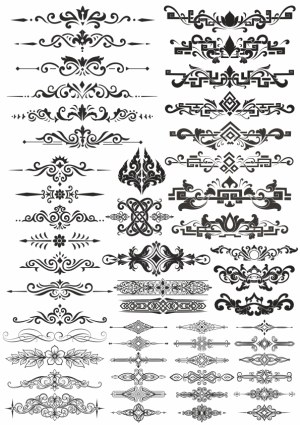 Decorative Vintage Ornamental Dividers and Flourishes Collection Free Vector