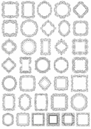 Collection of Ornate Decorative Vintage Frames Free Vector