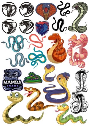 Collection of Diverse Snake Vector Illustrations and Logos Free Vector