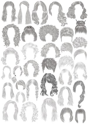 Collection of Diverse Vector Hair Styles in Pencil Sketch Free Vector