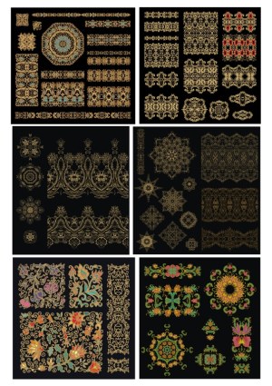 Vintage Ornate Decorative Borders and Mandalas Vector Set Free Vector