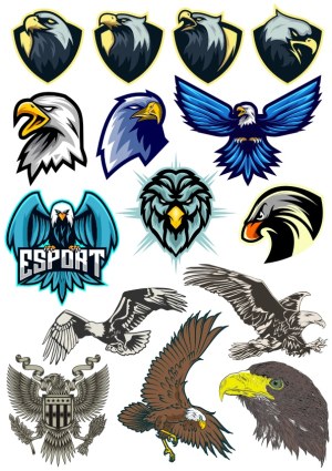 Collection of Eagle Head and Flying Eagle Vector Logos Free Vector