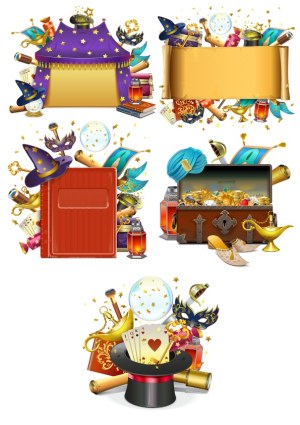 Magical Fantasy Elements Vector Collection Free Vector