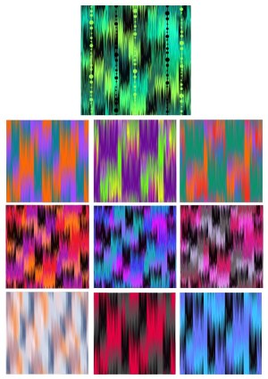 Set of 10 Colorful Abstract Ikat Pattern Vectors Free Vector