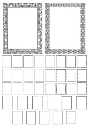 Decorative Vintage Frame Collection with Intricate Borders Free Vector