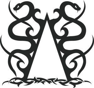 Symmetrical Tribal Snake Design with Sharp Angles Free Vector