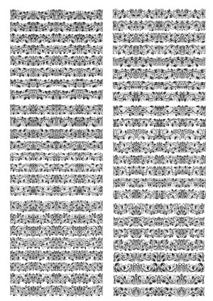 Decorative Vintage Floral Border and Divider Vector Set Free Vector