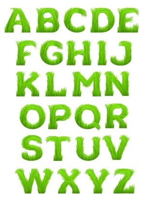 Green Grass Styled Alphabet Letters Free Vector