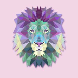 Abstract Geometric Lion Head Vector Illustration Free Vector