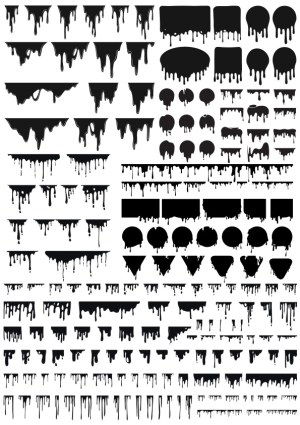 Collection of Dripping Paint and Ink Drip Vector Shapes Free Vector