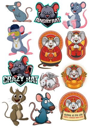 Cartoon Rats and Mice Collection with Chinese New Year Themes and Mascots Free Vector