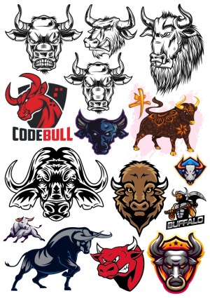 Collection of Bull and Buffalo Vector Logos and Mascots Free Vector