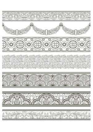 Vintage Decorative Ornamental Borders and Floral Patterns Free Vector