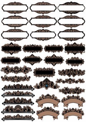 Vintage Ornate Decorative Frames and Banners Free Vector
