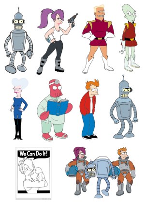 Futurama Character Vector Illustrations Collection Free Vector