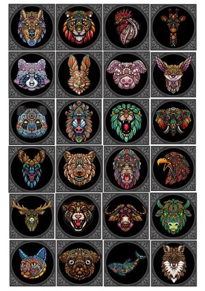 Intricate Tribal Animal Head Vector Set Free Vector