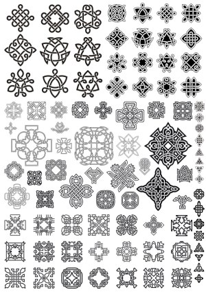 Collection of Celtic Knot and Cross Vector Designs Free Vector