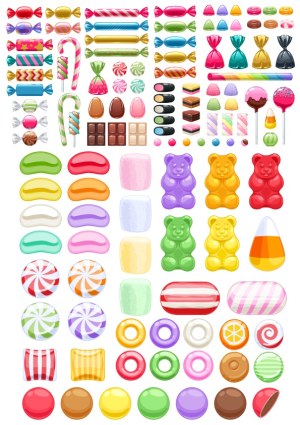 Colorful Candy and Sweet Treats Vector Collection Free Vector