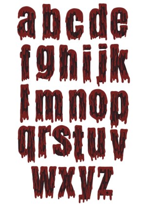 Dripping Blood Style Lowercase Alphabet Font Free Vector