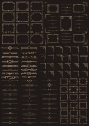 Art Deco Style Ornamental Frames and Dividers Collection Free Vector