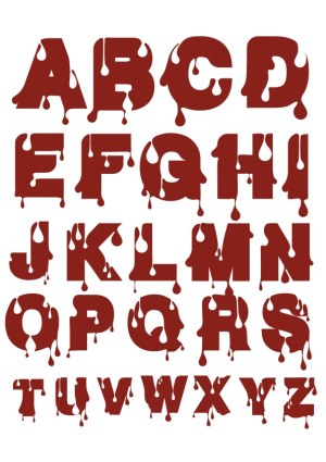 Dripping Blood Effect Uppercase Alphabet Vector Free Vector
