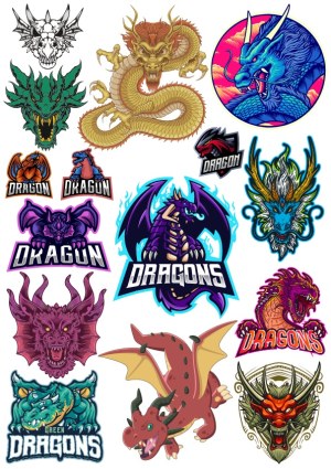 Colorful Dragon Vector Logos and Illustrations Collection Free Vector