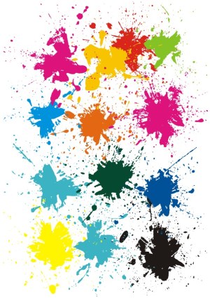 Colorful Paint Splatter Collection Free Vector