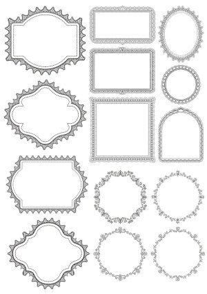 Set of Ornate Vintage Decorative Frame Borders Free Vector