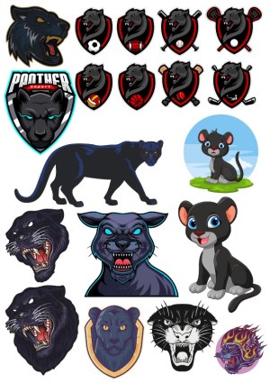 Black Panther Mascot and Sports Emblems Collection Free Vector