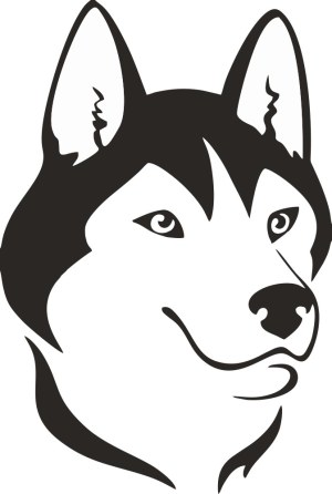 Black and White Husky Dog Head Vector Illustration Free Vector