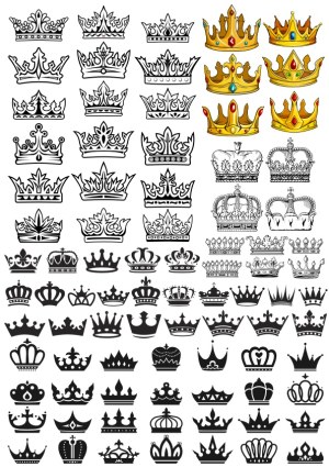 Collection of Various Crown Vector Illustrations Free Vector