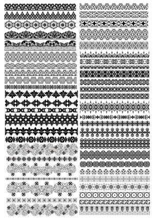 Decorative Black and White Ornamental Borders and Dividers Collection Free Vector