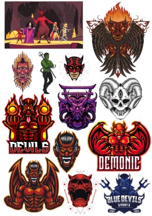 Demonic and Devil Themed Vector Illustrations and Logos Free Vector