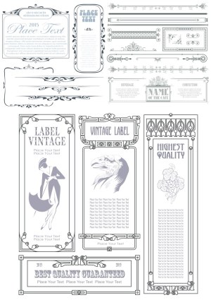 Vintage Decorative Frames, Labels, and Borders Collection Free Vector